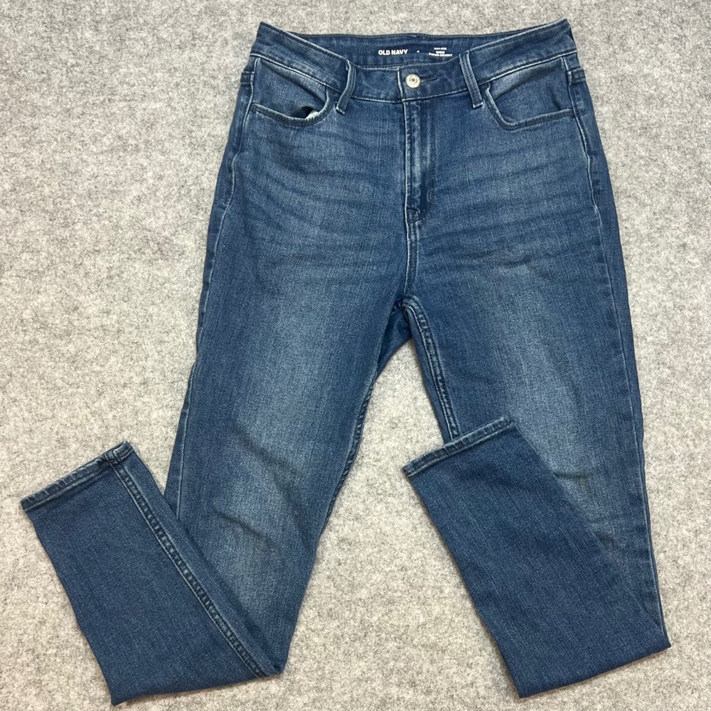 Old Navy Wow Super Skinny High Rise Jeans Medium Wash Blue Denim Womens Size 4